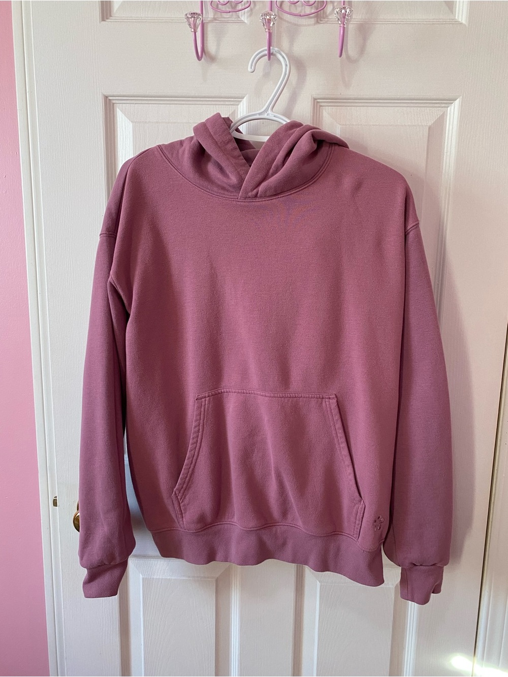 Women Pink Hooded Sweatshirt Hoodie Medium